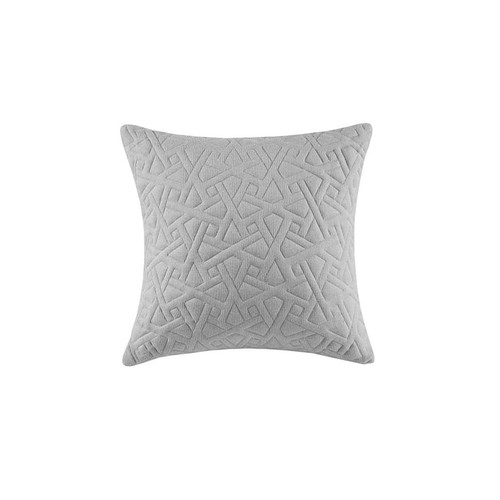 Olliix N Natori Origami Grey Knit Quilted Top Decorative Square Pillow