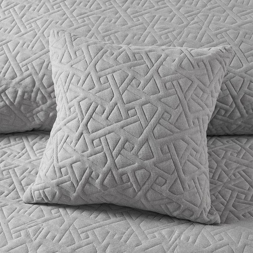 Olliix N Natori Origami Grey Knit Quilted Top Decorative Square Pillow