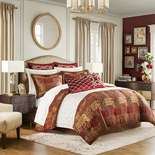 Olliix Croscill Classics Galleria Red Queen 4pc Comforter Set