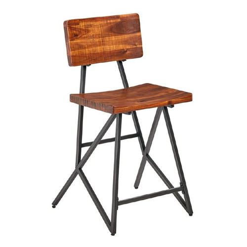 Olliix INK IVY Trestle Reclaimed Brown Counter Height Stool