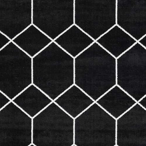 Olliix Madison Park Averie Black Cream Trellis Geometric Woven Area Rugs