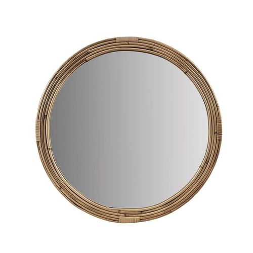 Olliix Martha Stewart Luna Natural Rattan Round Wall Mirror