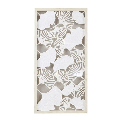 Olliix Martha Stewart Lillian Off White Framed Rice Paper Shadow Box Gingko Leaf Wall Decor Art
