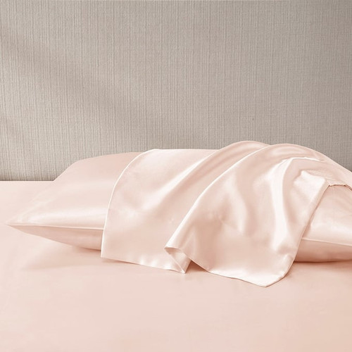 Olliix Madison Park Essentials Satin Blush Luxury 2pc Pillowcases