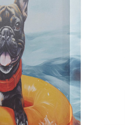 Olliix Intelligent Design Beach Dogs Frenchie Blue Canvas Wall Art