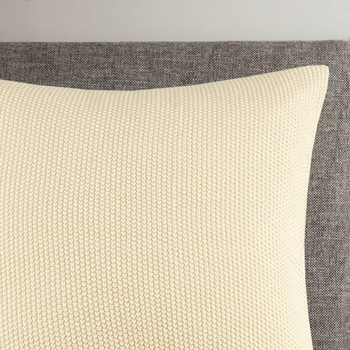Olliix INK IVY Bree Knit Ivory Square Pillow Cover