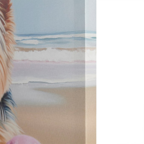 Olliix Intelligent Design Beach Dogs Yorkie Blue Canvas Wall Art