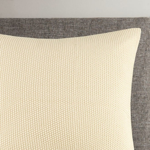 Olliix INK IVY Bree Knit Ivory Euro Pillow Cover