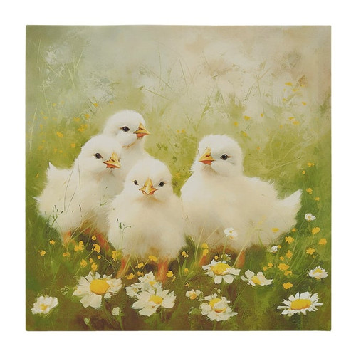 Olliix Intelligent Design Sunshine Animals Chicks Green Canvas Wall Art