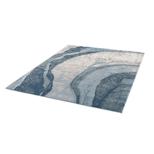 Olliix Madison Park Grace Blue Abstract Wave Area Rugs