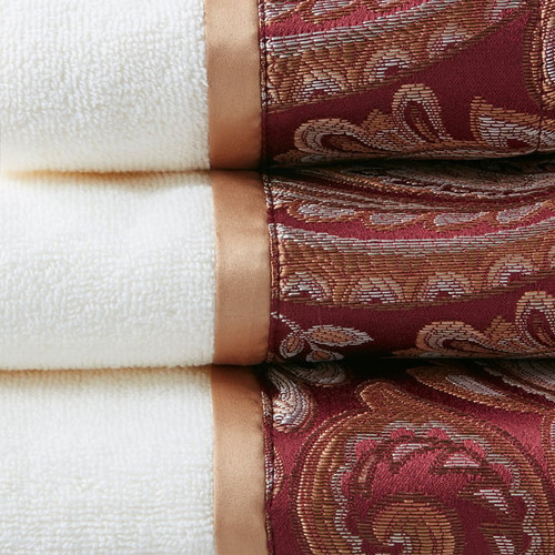 Olliix Madison Park Aubrey Burgundy 6pc Jacquard Towel Sets