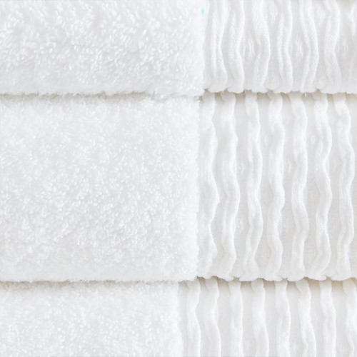 Olliix Madison Park Breeze Yellow Jacquard Antimicrobial Cotton Towel Sets