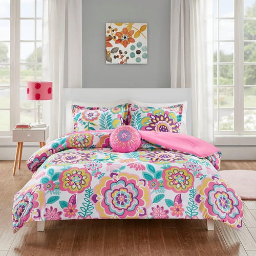 Olliix Mi Zone Camille Pink Twin Twin XL Floral Comforter Sets