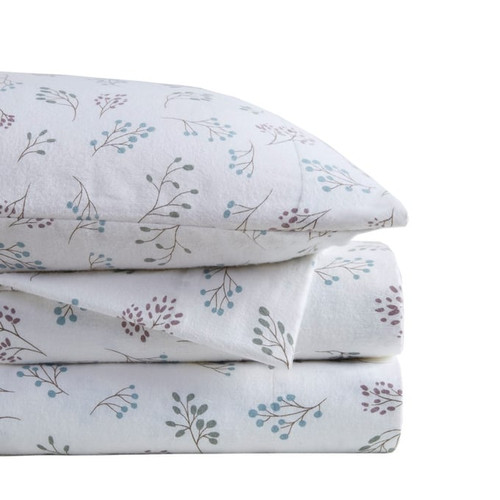 Olliix Beautyrest Oversized Cotton Flannel White 4pc Sheet Sets