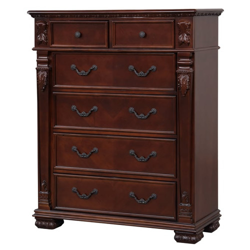 Glory Furniture Lyndon Cherry 6 Drawer Chest