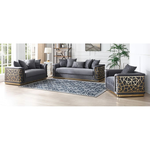 Glory Furniture Talia Dark Gray 3pc Living Room Set