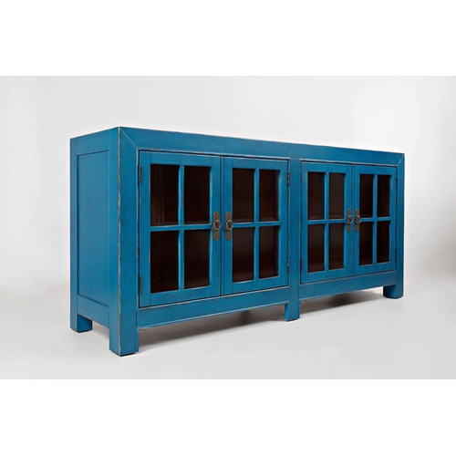 Jofran Furniture Aquitaine Azure Blue Doors Accent Cabinet