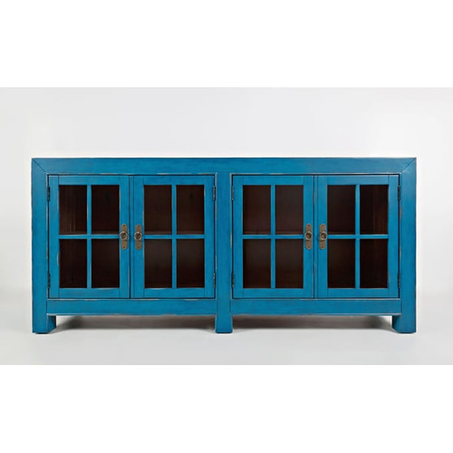 Jofran Furniture Aquitaine Azure Blue Doors Accent Cabinet