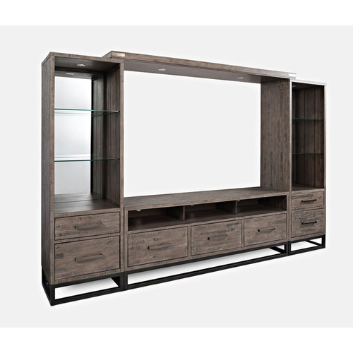 Jofran Furniture East Hampton Distressed Grey Entertainment Wall