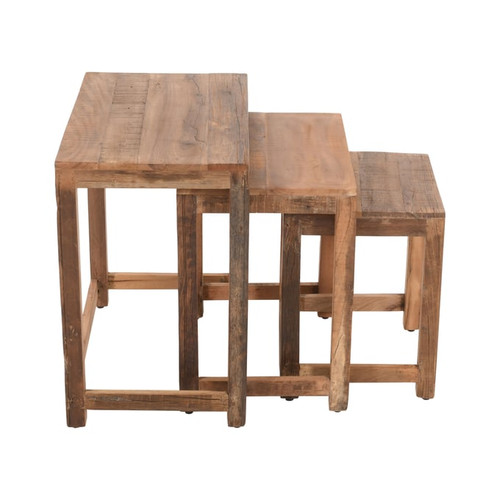 Jofran Furniture Reclamation Rustic Brown 3pc Nesting Tables