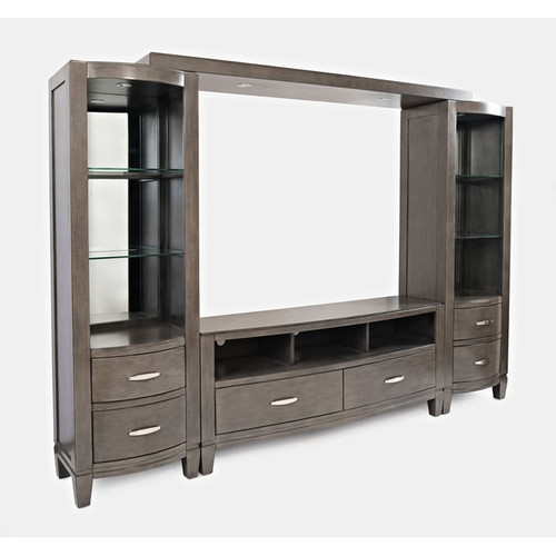 Jofran Furniture Scarsdale Grey Entertainment Wall with 60 Inch Media Chest
