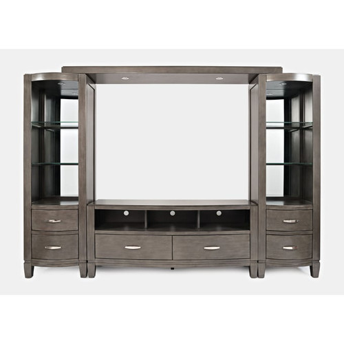 Jofran Furniture Scarsdale Grey Entertainment Wall with 70 Inch Media Chest