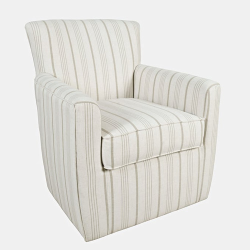 Jofran Furniture Blakely Harper Beige Stripe Swivel Accent Chair