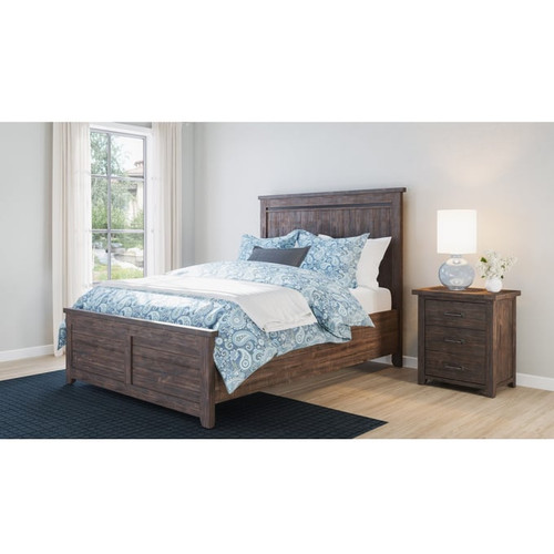 Jofran Furniture Madison County Barnwood Brown 2pc Bedroom Set With King Bed