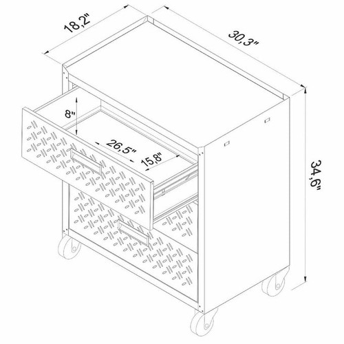 Manhattan Comfort Fortress 3pc Cabinet and 3.0 Work Table Sets