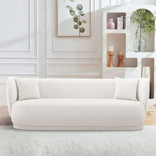 Manhattan Comfort Siri Cream Sofa and Accent Chair Sets with Pillows