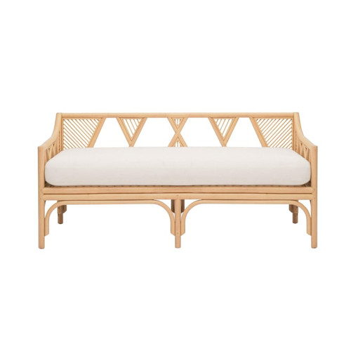 TOV Furniture Jayla Natural White Rattan Bench