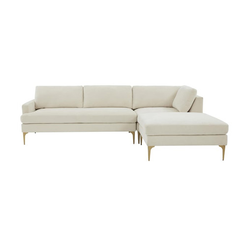 TOV Furniture Serena Cream Velvet RAF Chaise Sectional