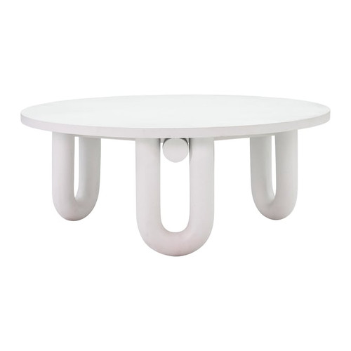 TOV Furniture Tildy White Concrete Coffee Table