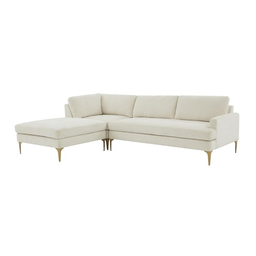 TOV Furniture Serena Cream Velvet LAF Chaise Sectional