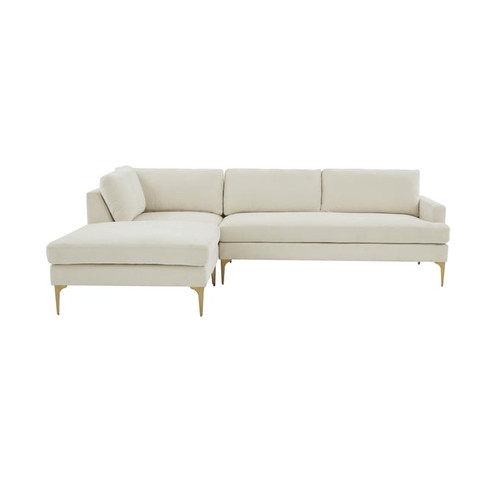 TOV Furniture Serena Cream Velvet LAF Chaise Sectional