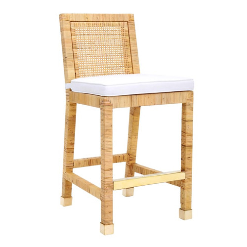 TOV Furniture Amara Natural Rattan Counter Height Stool