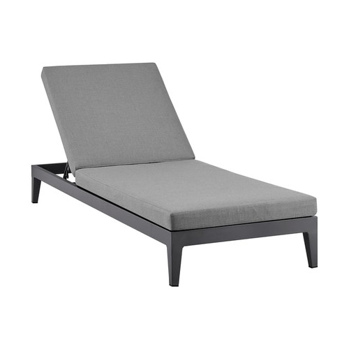 Armen Living Argiope Dark Grey Outdoor Patio Chaise Lounge Chair