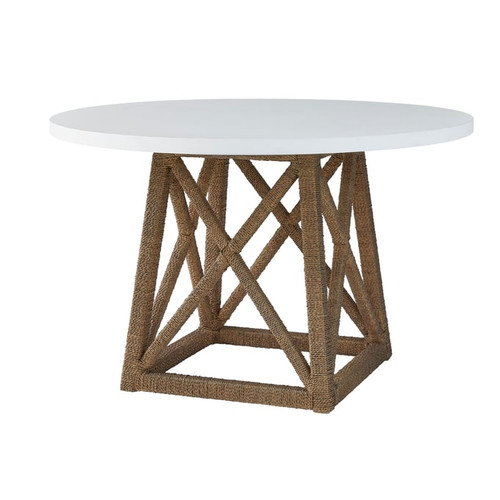 Progressive Furniture Geneva White Natural Round Accent Table
