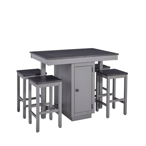 Progressive Furniture Pepper Square Black Gray 5pc Counter Table Set