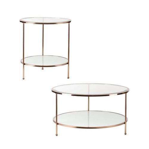 Southern Enterprises Risa Gold 3pc Coffee Table Set