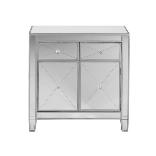 Southern Enterprises Mirage Silver Mirrored Cabinet