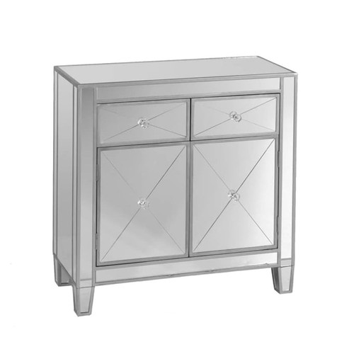Southern Enterprises Mirage Silver Mirrored Cabinet