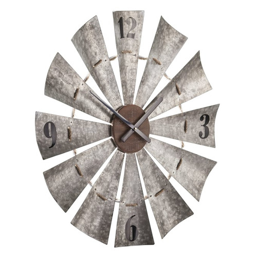 Southern Enterprises Brevan Gray Oversized Decorative Windmill Wall Clock