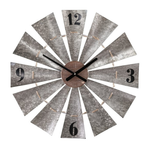 Southern Enterprises Brevan Gray Oversized Decorative Windmill Wall Clock