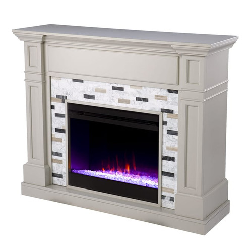 Southern Enterprises Birkover Gray Color Changing Electric Fireplace