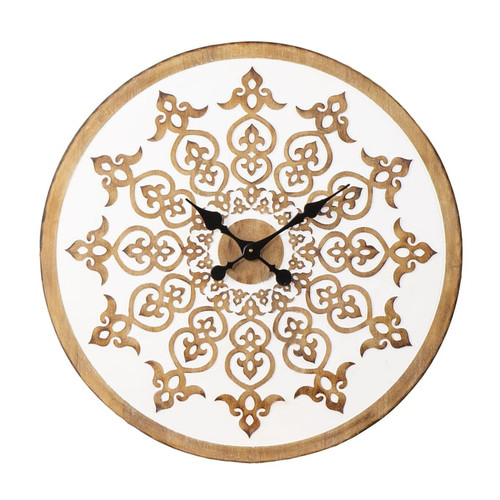 Southern Enterprises Moravelle White Round Wall Clock