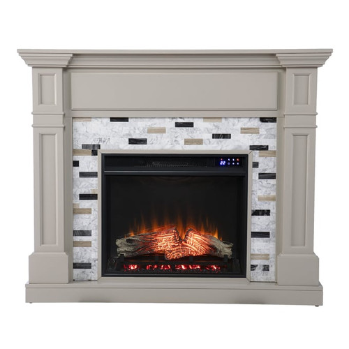 Southern Enterprises Birkover Gray Touch Screen Electric Fireplace