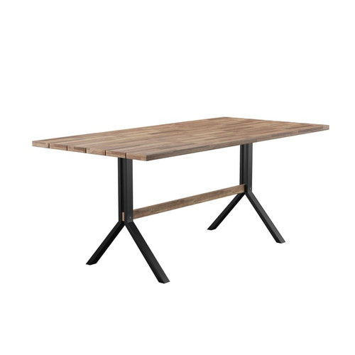 Southern Enterprises Standlake Natural Slatted Outdoor Dining Table