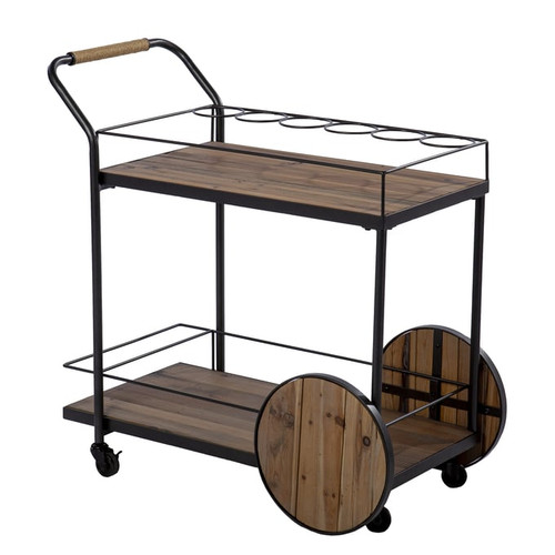 Southern Enterprises Pemton Natural Reclaimed Wood Bar Cart