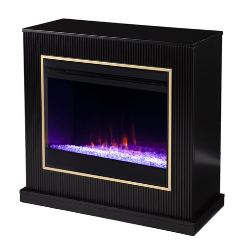 Southern Enterprises Crittenly Black Color Changing Electric Fireplace